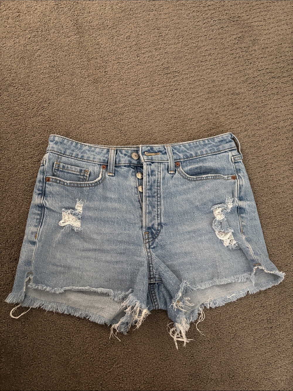 Light Blue Distressed Denim Women’s Shorts